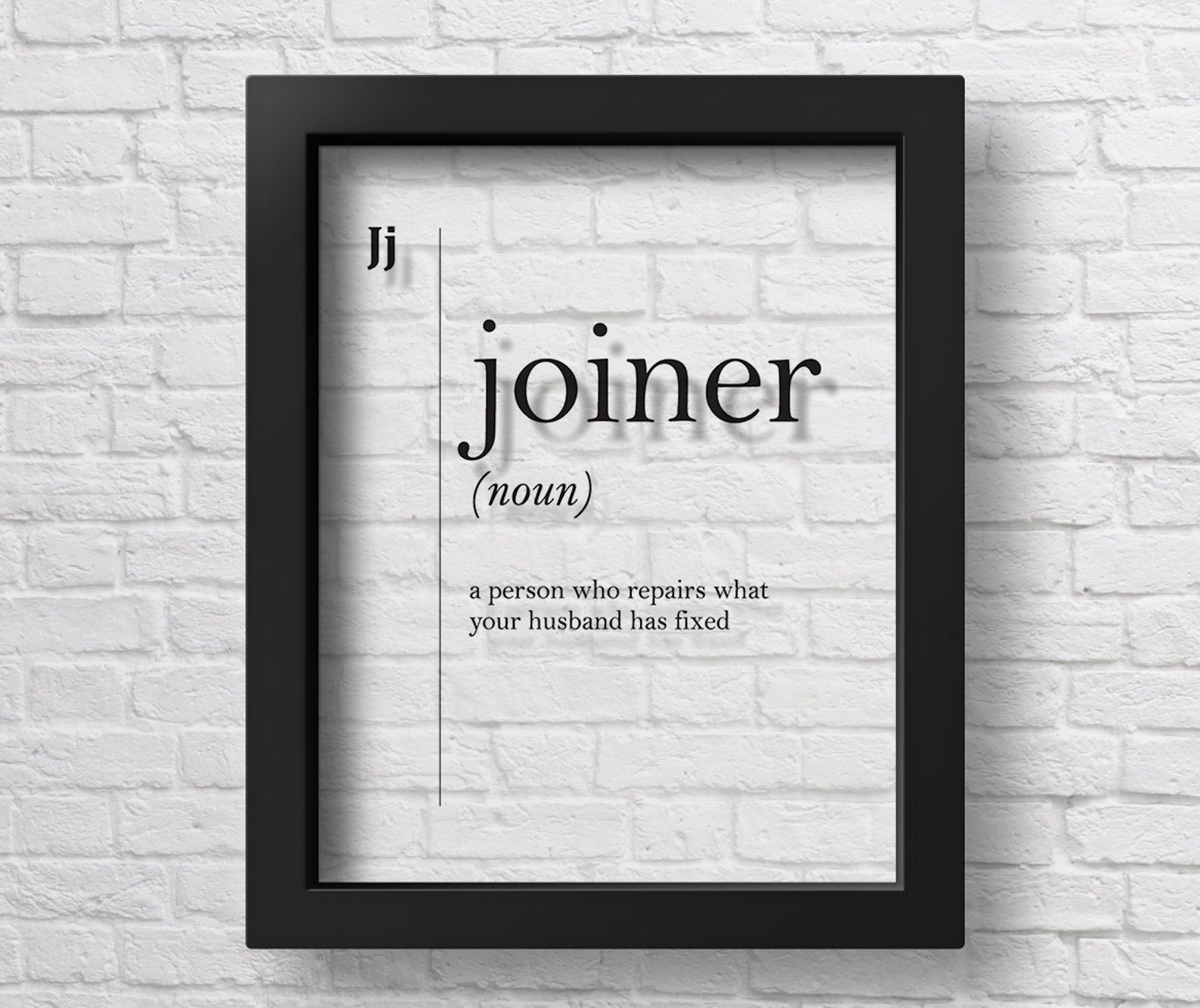 TRANSPARENT Joiner Definition Print Gift for Husband Decor