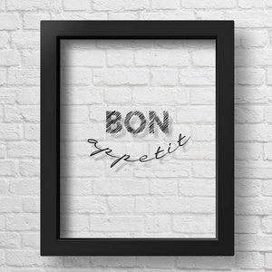 TRANSPARENT Bon Appetit Poster Kitchen Sign Kitchen Wall Decor Kitchen Wall Art Bar Decor Restaurant Decor Cook Quotes Kitchen Poster