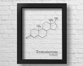 Transparent Testosterone Molecule Bodybuilder Gift Poster Bodybuilding Wall Art Gym Decor Urologist Gift Fitness Wall Art Minimalist Science