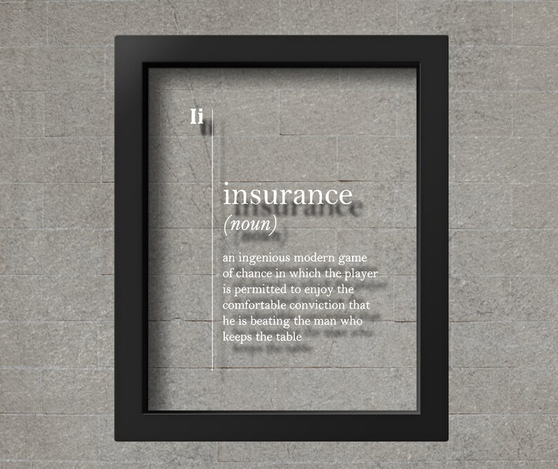 TRANSPARENT Insurance Wall Art Insurance Gift Insurance Agent Etsy