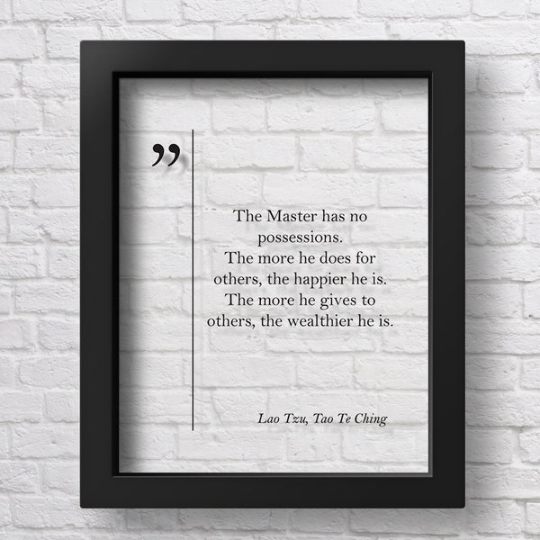 TRANSPARENT Lao Tzu and Tao Te Ching Quote Motivational Quotes Lao Tzu Wall Art Life Quotes Lao Tzu Print Inspiring Friend Coworker Gift
