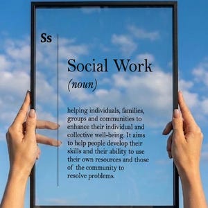 Transparent Social Work Definition Print, Social Worker Gift, Acrylic Glass Poster image 2