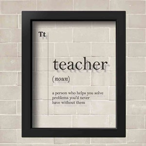 TRANSPARENT Teacher Funny Definition Print Gift for Teacher College School Wall Art Coworker Office Decor Scandinavian Typography Dictionary image 2