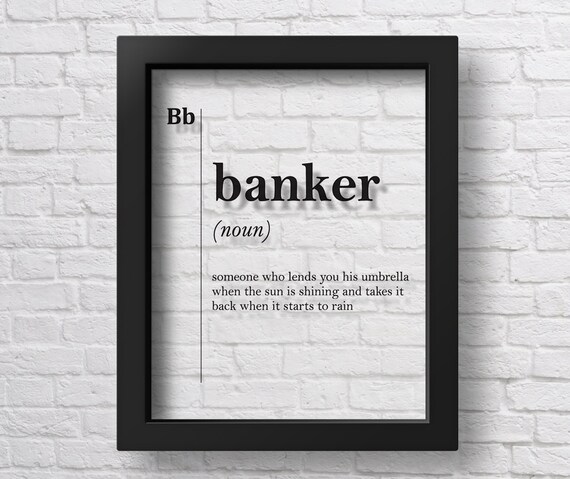 Transparent Banker Definition Banker Gift Bank Worker Gift Etsy