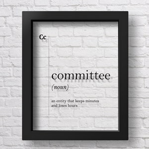 TRANSPARENT Committee Definition Office Wall Decor Definition Prints Coworker Gift Office Wall Art Dorm Decor Scandinavian Art Dictionary