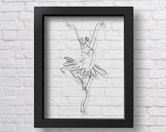 Transparent Ballerina Poster Ballet Print Ballerina Gift Ballet Wall Art Ballet Teacher Gift Dancer Gift Ballet Sketch Girl Room Decor