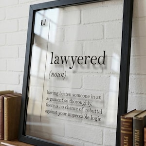 Lámina transparente con la definición de "abogado", regalo divertido para abogados, decoración para despachos de abogados, póster de cristal acrílico.