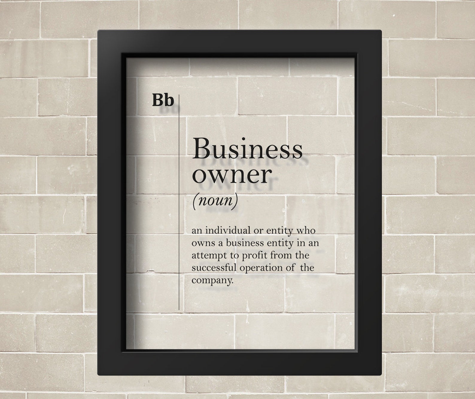 TRANSPARENT Business Owner Definition Poster Businessman Etsy