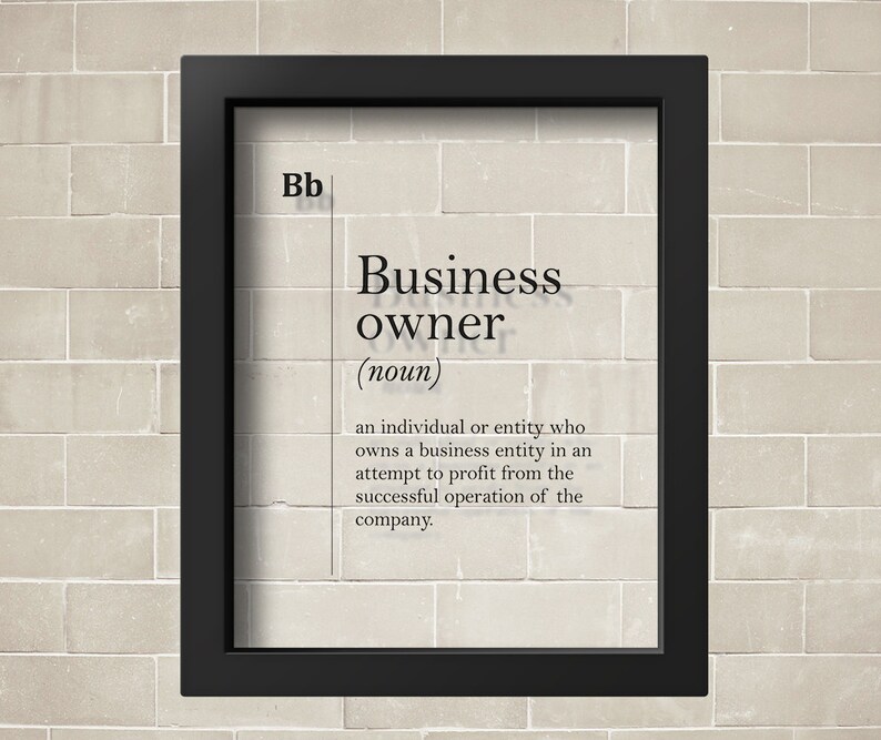 TRANSPARENT Business Owner Definition Poster Businessman Etsy