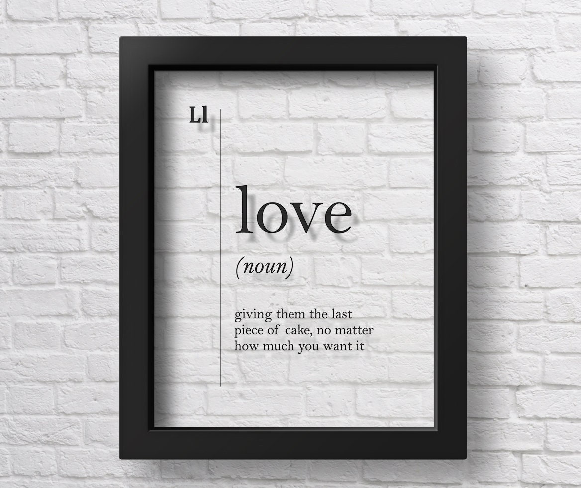 ヴィンテージ風 モノクロポスター「Love You」額装付 73×52cm Transparent Love Definition Poster Mother Children Family Gift