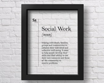 TRANSPARENT Social Work Definition Print Social Worker Gift Coworker Gift New Job Wall Art Scandinavian Social Work Wall Art Social Poster