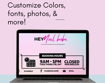 Customizable Acuity Scheduling  canva template for lash artist| makeup artist | nail tech templates | hair stylist booking