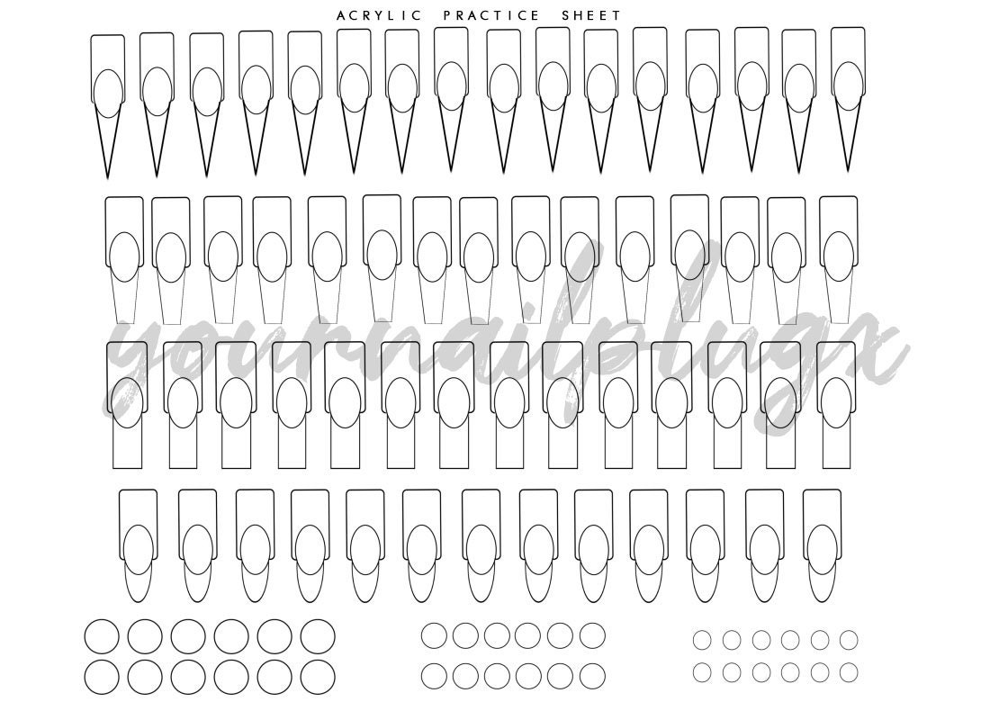Free Printable Acrylic Nail Practice Sheet