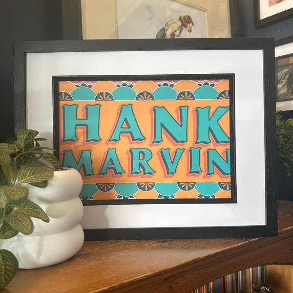 Hank Marvin Cockney Slang British Nostalgia Maximalist Art Print
