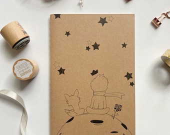 Personalized and handwritten Little Prince themed a5 notebook.