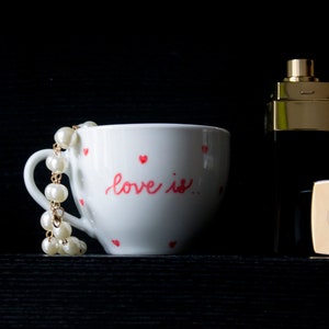 Personalized handmade tea mug, gift idea for couples.