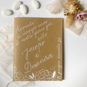 Quaderno rilegato a mano idea regalo personalizzato matrimonio.