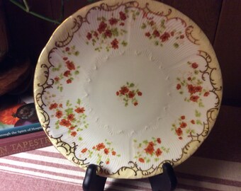 Vintage Birks Titian Hand Painted Plate with Flowers