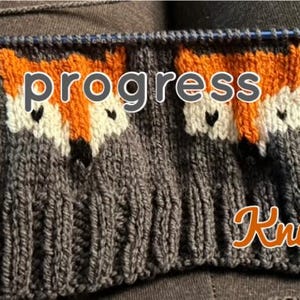 Fox Cardigan & Beanie or Bobble Hat, Hand Knit Baby Clothing zdjęcie 5