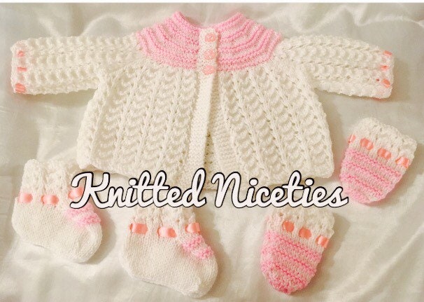Hand Knit Matinee Baby Set Baby Clothing | Etsy