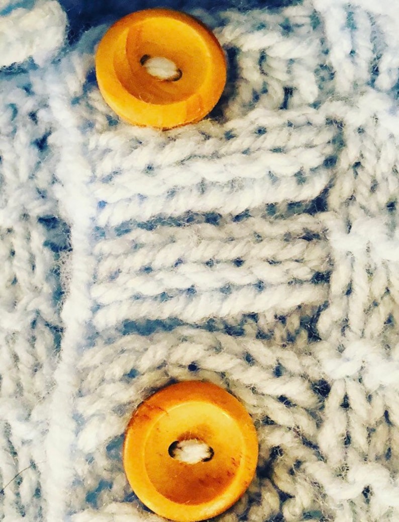 Hand Knitted Baby Clothing Aran Hooded Cardigan