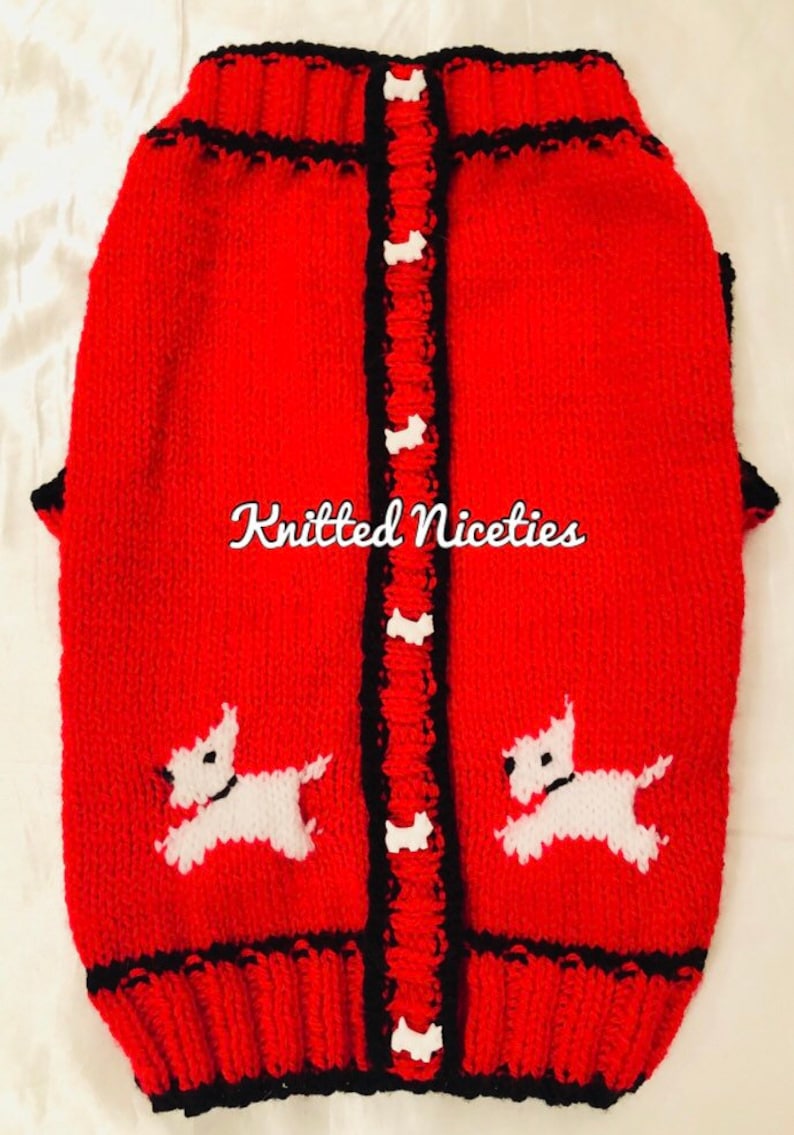 Westie Dog Jumper Knitted Pet Sweater Etsy