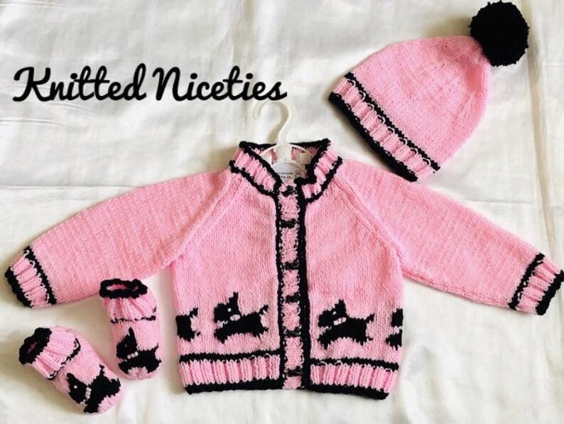 Scottie Dog Intarsia Cardigan
