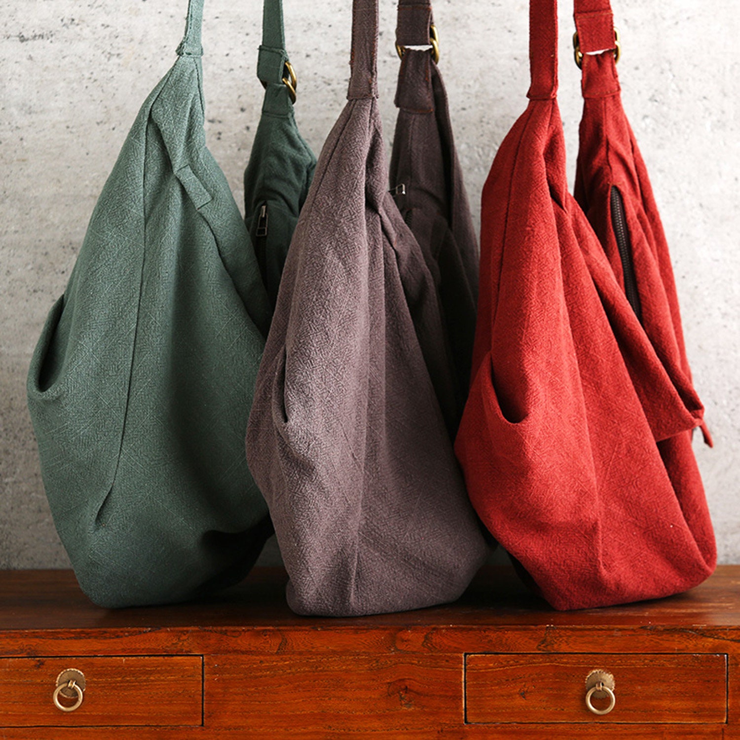 Lazy Bag Tote Bag Canvas Cross body Tote Bag Green Canvas Tote Etsy