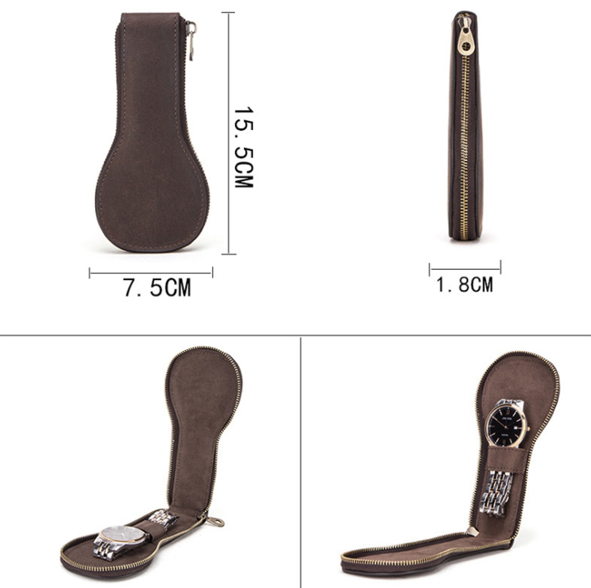 Leather Watch Case Travel Accessories Watch Storage Pouch Etsy