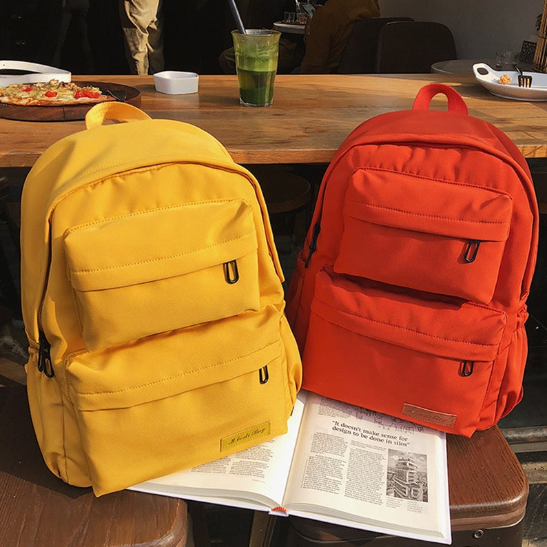 Yellow Canvas Backpack Canvas Bag Backpack Purse Backpack Etsy