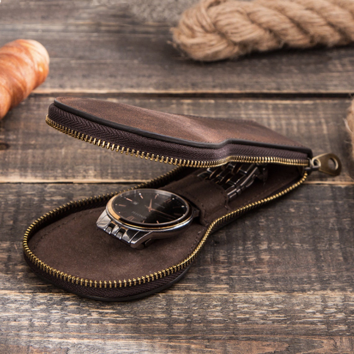 Leather Watch Case Travel Accessories Watch Storage Pouch Etsy