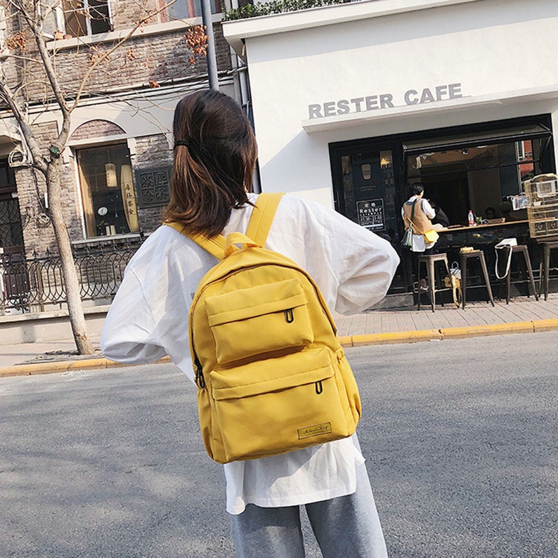 Yellow Canvas Backpack Canvas Bag Backpack Purse Backpack Etsy
