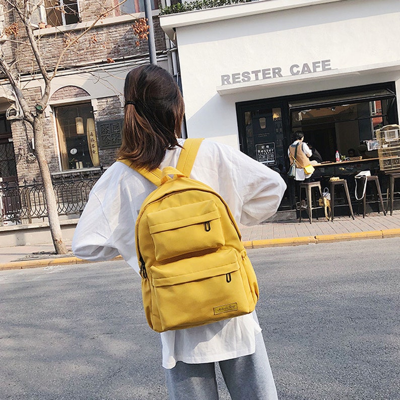 Yellow Canvas Backpack Canvas Bag Backpack Purse Backpack | Etsy