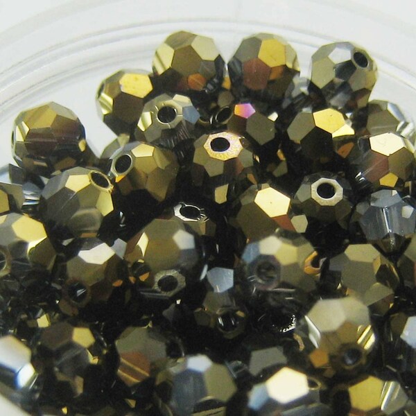 Lot  20  Rondes Cristal Swarovski Dorado 2X - 4 mm