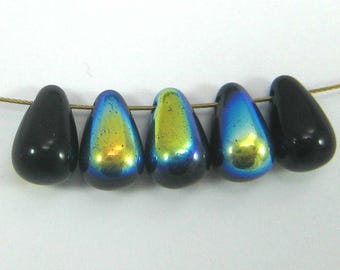 10 Gouttes Bohême Noir AB - 9*6 mm