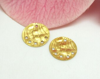 2 connectors Sequins in gold metal holes Premium quality 6 - 15 mm