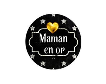 1 Cabochon en Verre  Rond Fête des Mères Maman 7