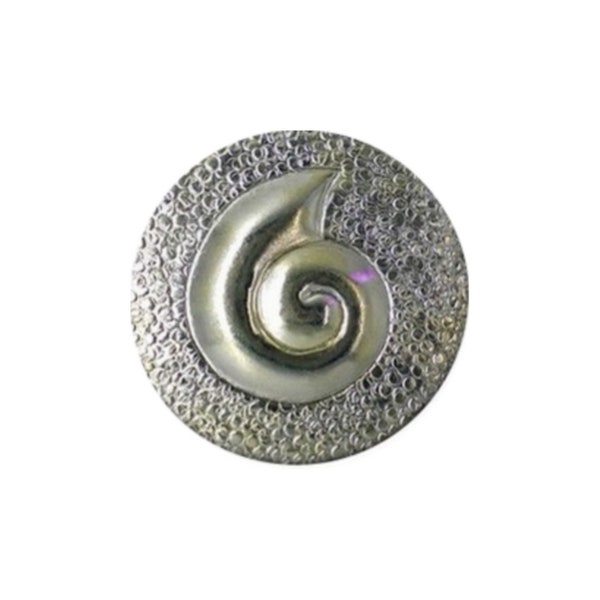 1 Cabochon en Verre  Rond Spirale Argentée