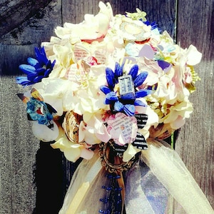 Book Brooch Bouquet, Bridal Bouquet Favorite Book Dr. Who Hitchhiker&#39;s Guide