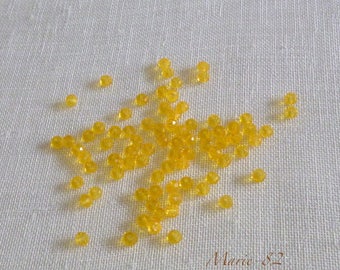 90 Perles Verre Facettées -   Sunflower     4 X 3 mm