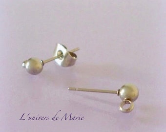 Clous D'oreilles Puces - Boule 4 mm /  Acier Inoxydable