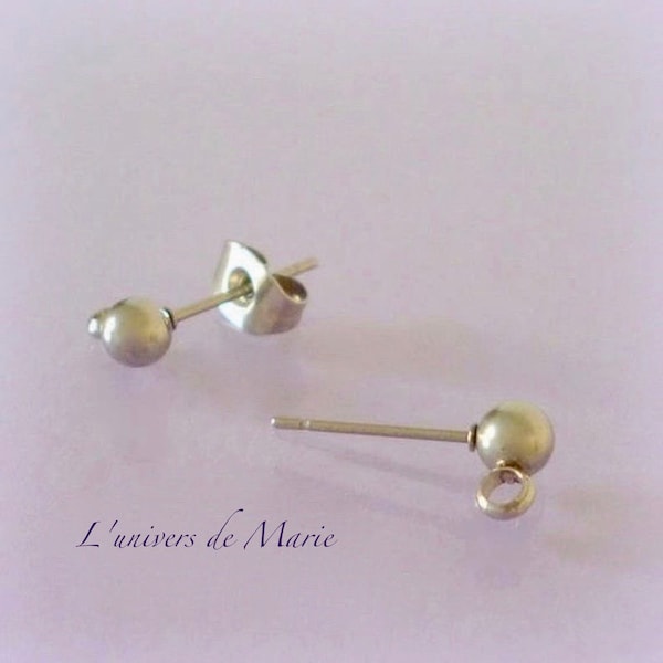 Clous D'oreilles Puces - Boule 4 mm /  Acier Inoxydable