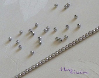 1 Strand - Hematite Beads 4 mm / Silver Color