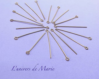 Nails / Eye Rods 40 X 0.70 mm - Stainless Steel - Gold Color