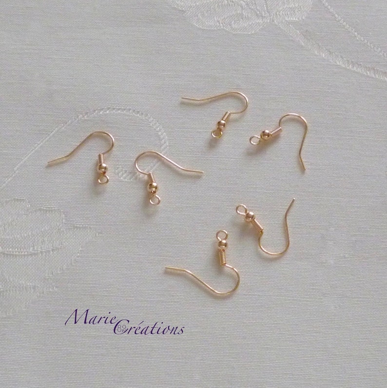 Pendientes / Anzuelo de Pescado Chapado en Oro 18K imagen 1