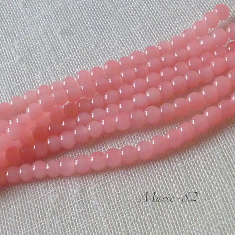 200 Glass Beads 4.50 mm / Color Light-Coral image 2