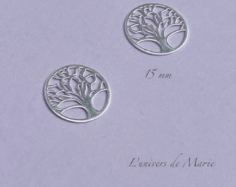 1  Arbre de Vie  / Mini  Médaille   15 mm    Argent Massif