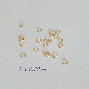 Stainless steel rings 5 x 0.70 mm - Gold color