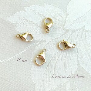 15 mm Lobster Clasps - Gold Plated / Steel Base