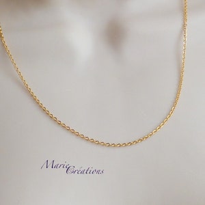 2 mm Forçat Link Neck Chain / 18K Gold Plated image 2